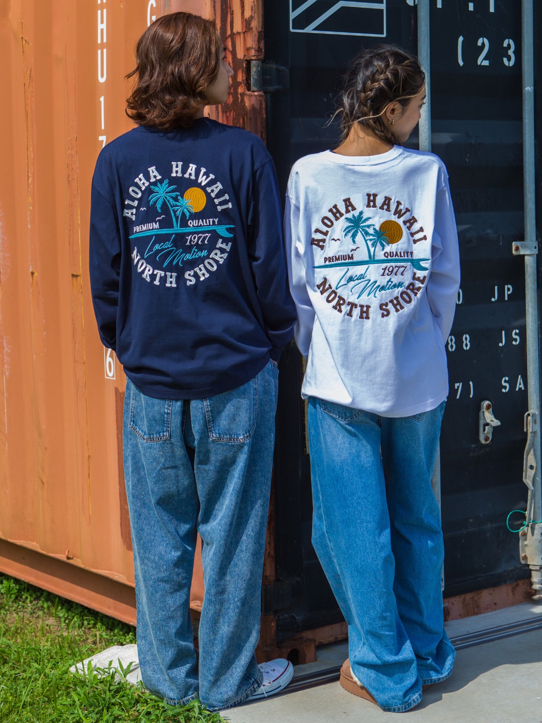 アロハハワイサークル刺繍ロングTシャツ - KNVY