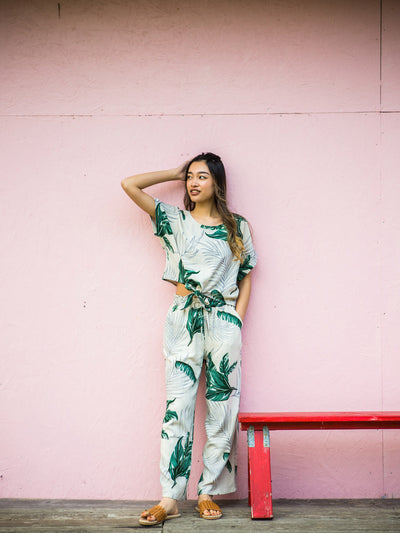 ヘンプレーヨンロングパンツ - GRN
