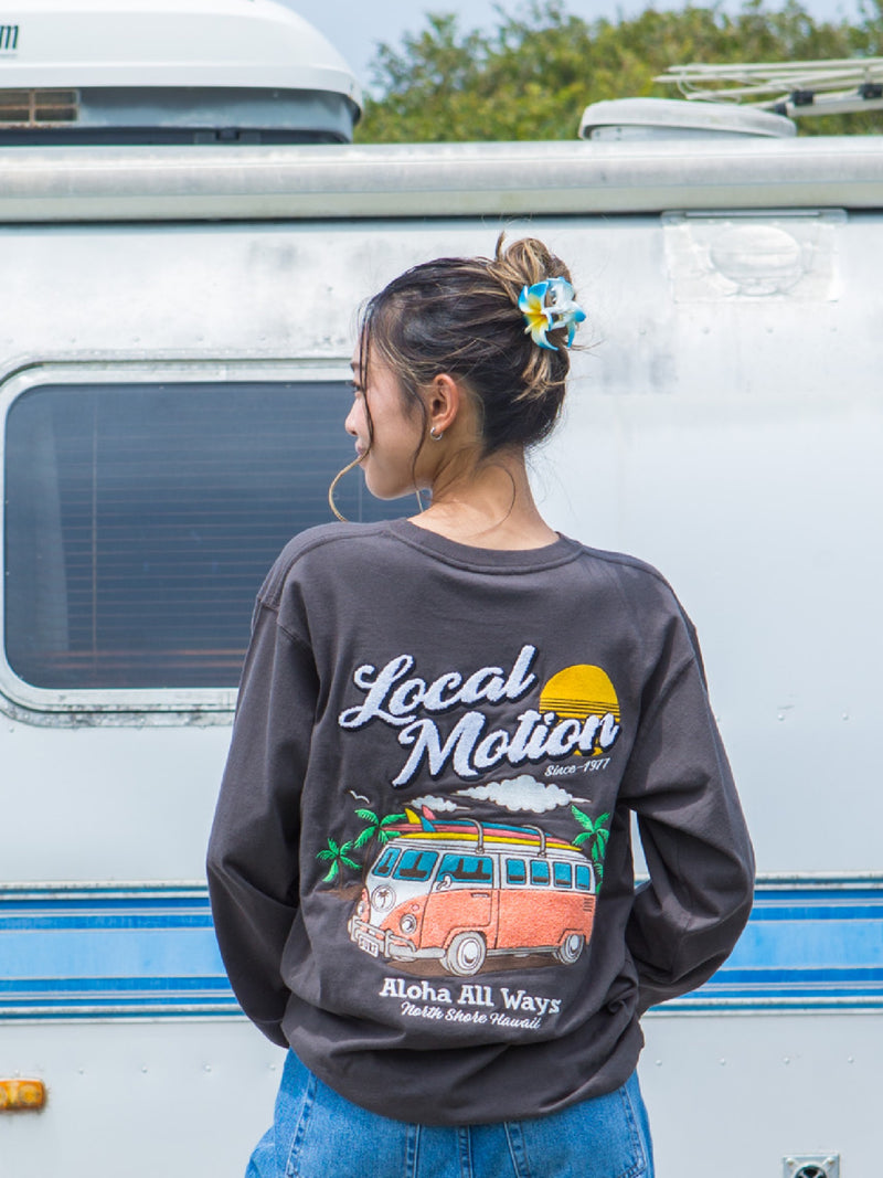 バスサガラ刺繍ロングTシャツ - CHA