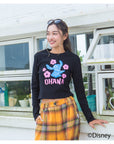 スティッチハイビスカスミニ長袖Tシャツ - BLK