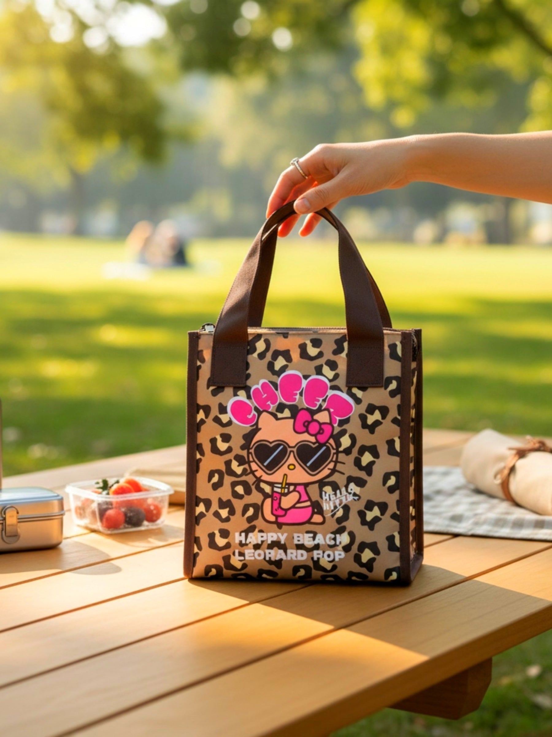 KITTY 三角保冷バッグ 日焼けLEOPARD - BR