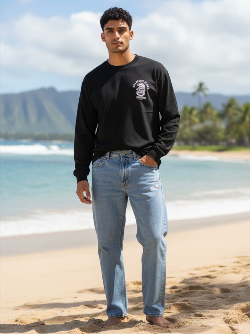 サーフドッグアーチ長袖Tシャツ -  BLK