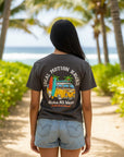 バス柄サガラ刺繍Tシャツ - CHA