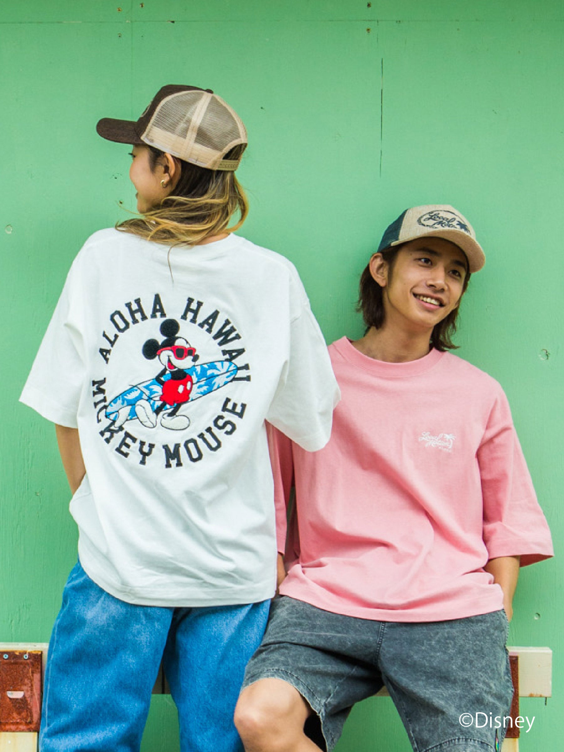 ミッキー サガラ刺繍Tシャツ WHT