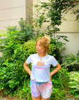 KITTY クロップドTシャツ 日焼けドット-フェイス - WH
