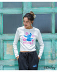 スティッチハイビスカスミニ長袖Tシャツ - WHT