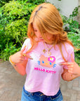 KITTY クロップドTシャツ 日焼けドット-フェイス - PK