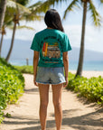 バス柄サガラ刺繍Tシャツ - BGRN
