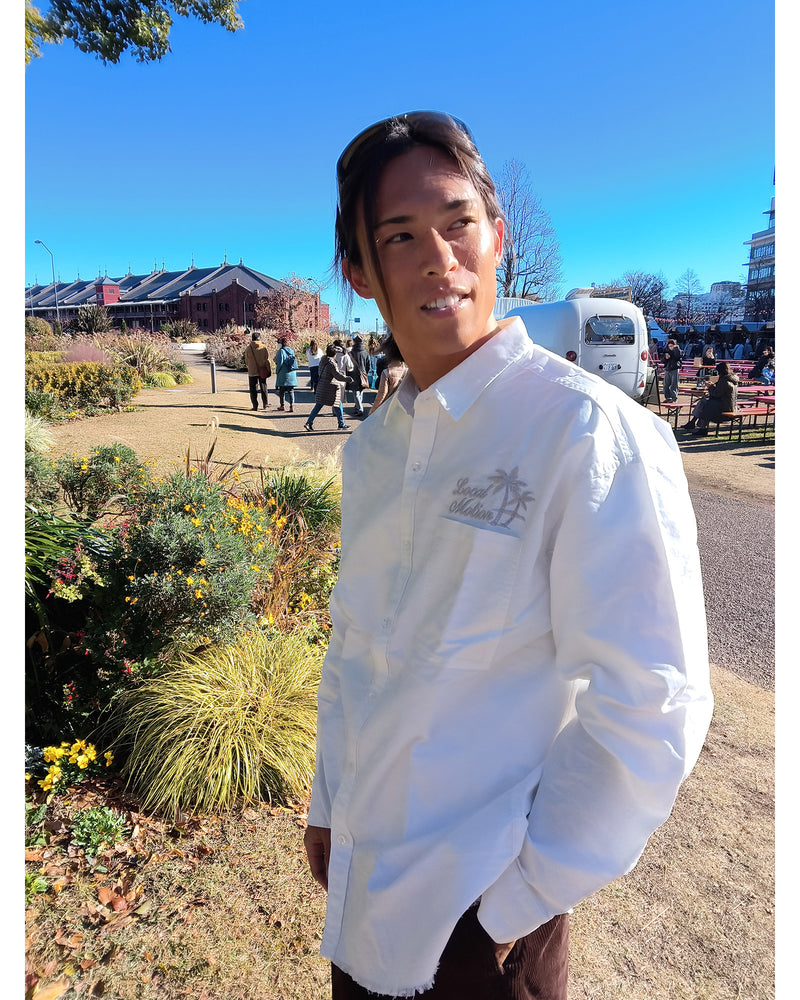 オックスフォード刺繍 長袖シャツ