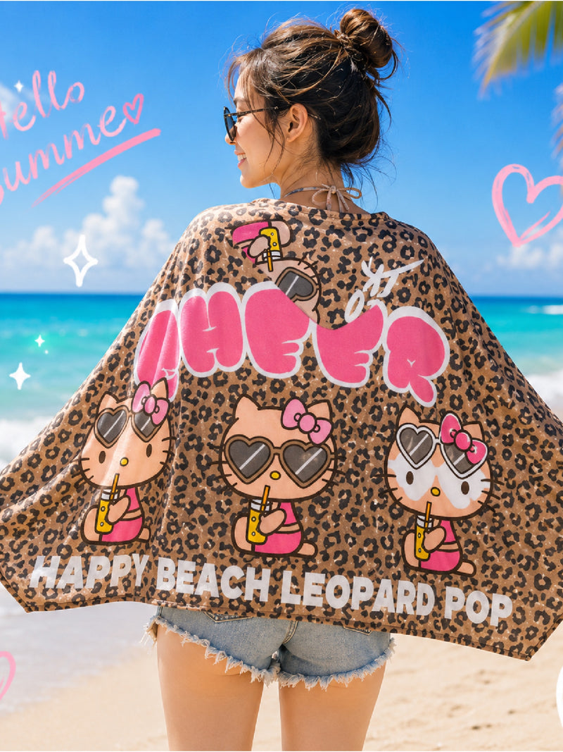 KITTY 冷感タオルポンチョ 日焼けLEOPARD - BR