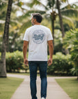 サークルデニム貼り付けTシャツ - WHT