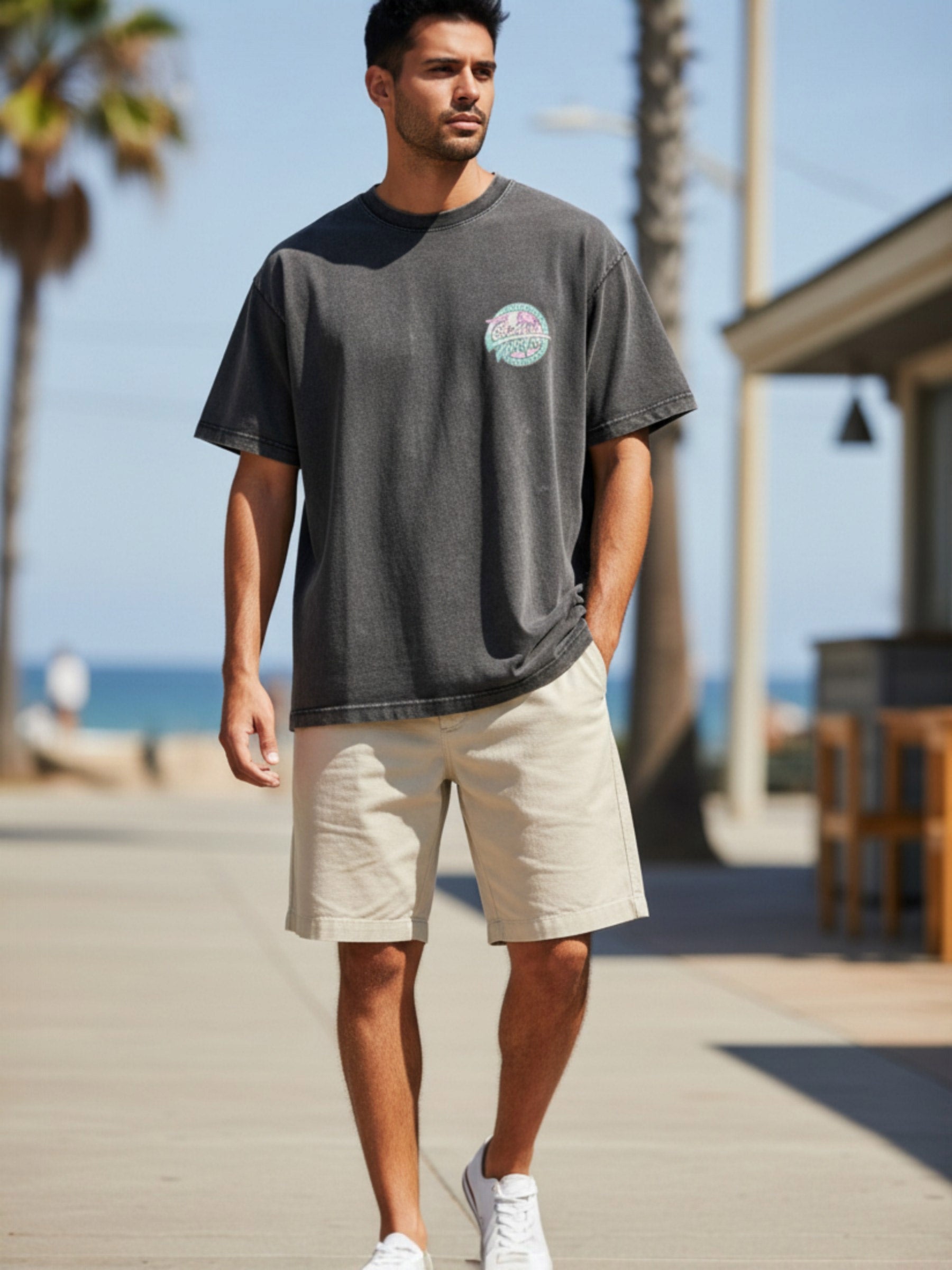 パウダーブリーチTシャツ - BLK