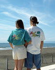 オリジナルロゴレインボープリントTシャツ - WHT