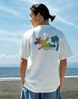 オリジナルロゴレインボープリントTシャツ - WHT