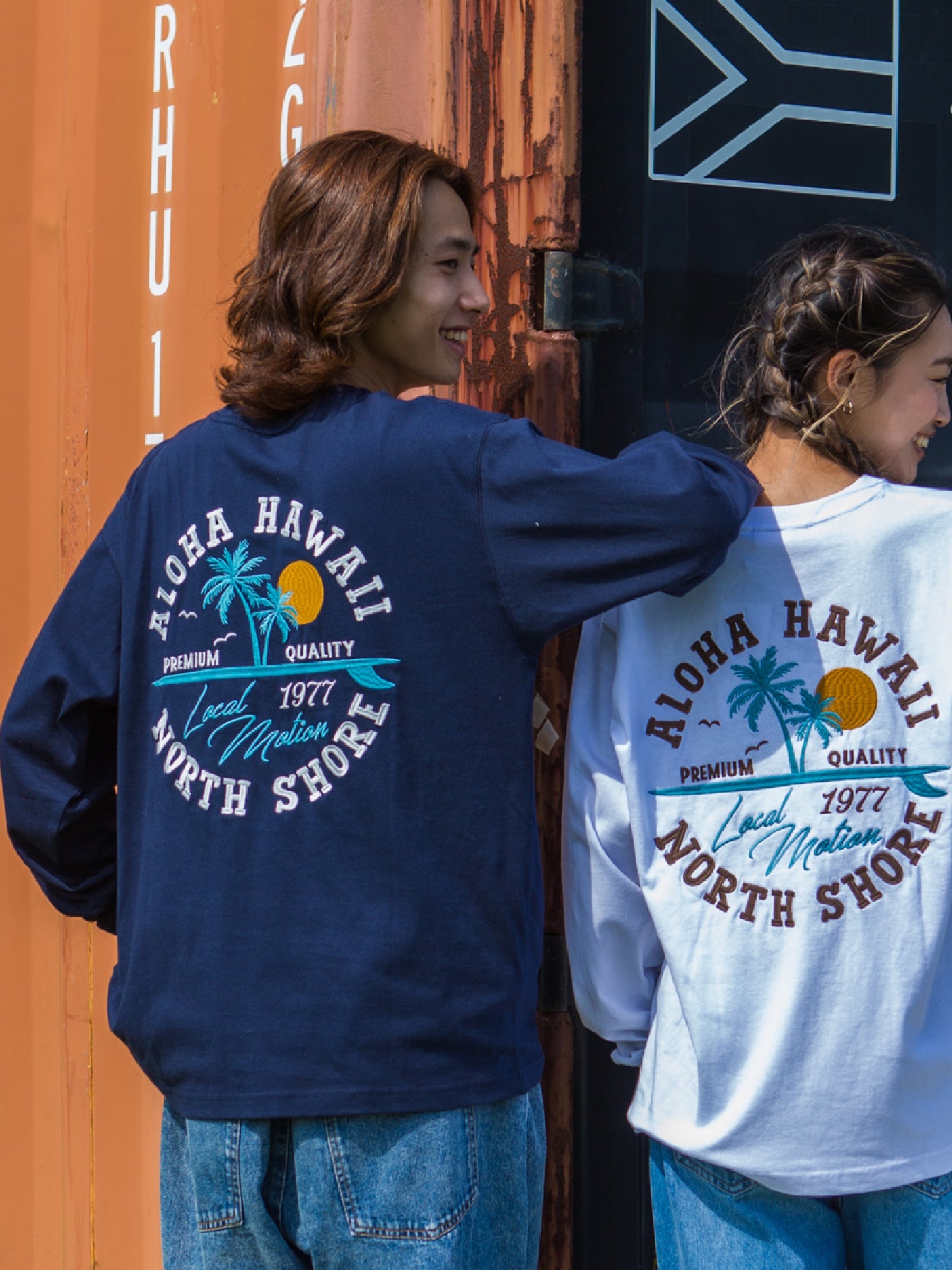 アロハハワイサークル刺繍ロングTシャツ - KNVY