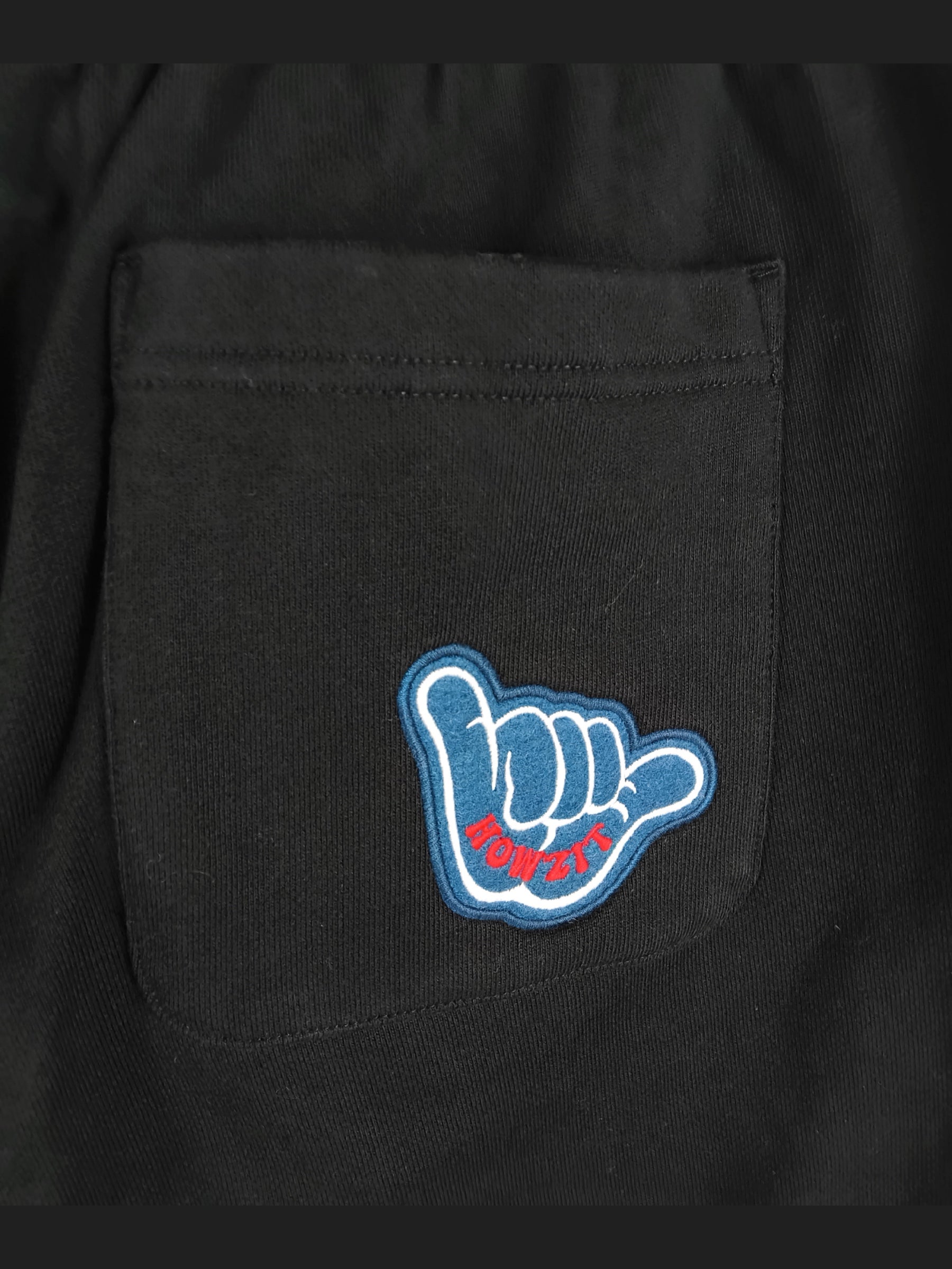 エンブレムパッチスウェットパンツ - BLK