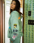 EMBLEM PATCH ZIP HOODIE