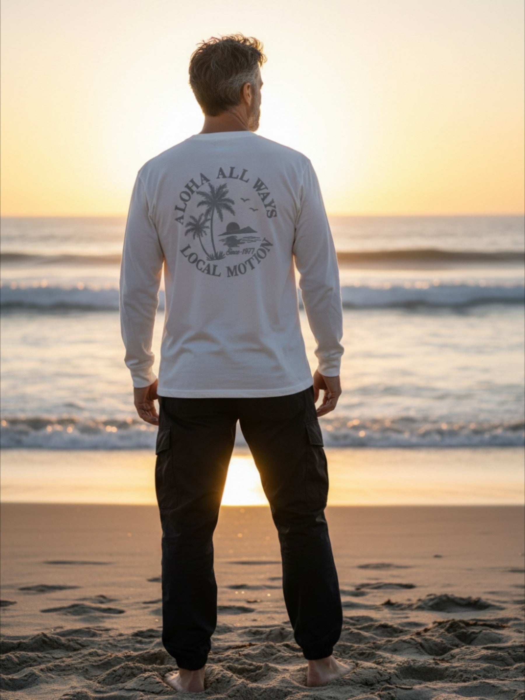 スラブ刺繍ロングTシャツ - WHT
