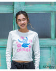 スティッチハイビスカスミニ長袖Tシャツ - WHT