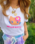 KITTY クロップドTシャツ 日焼けドット-フェイス - WH