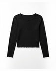 マルチリブヘンリー長袖Tシャツ - BLK