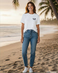 スティッチサガラ刺繍Tシャツ - WHT