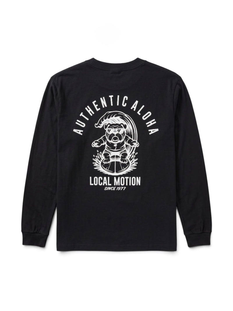 サーフドッグアーチ長袖Tシャツ -  BLK