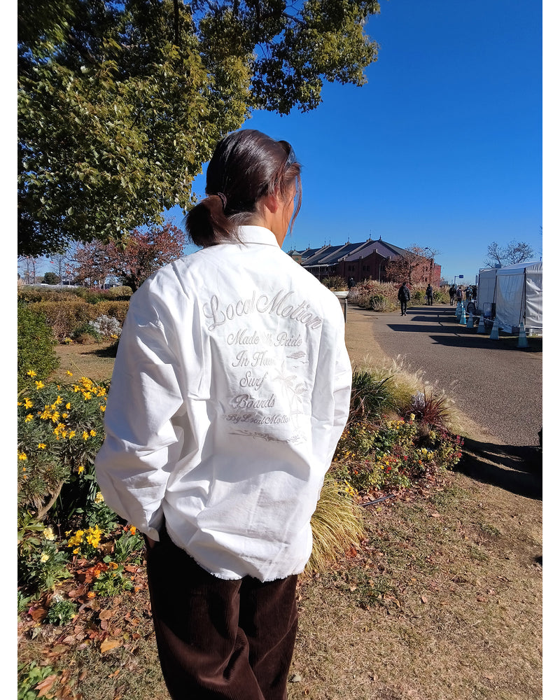 オックスフォード刺繍 長袖シャツ