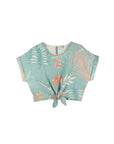 ヘンプレーヨンリボンTシャツ - BLU