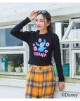 スティッチハイビスカスミニ長袖Tシャツ - BLK