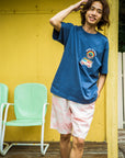 バス柄切リ貼リワッペンTシャツ