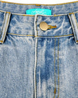 FLARE DENIM SHORTS