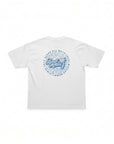 サークルデニム貼り付けTシャツ - WHT