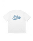 アロハデニム貼り付けTシャツ - WHT