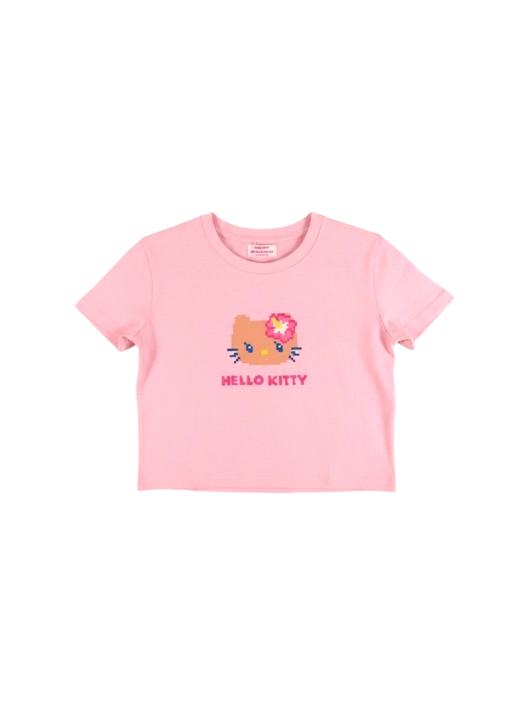 KITTY クロップドTシャツ 日焼けドット-フェイス - PK