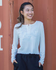 マルチリブヘンリー長袖Tシャツ - WHT