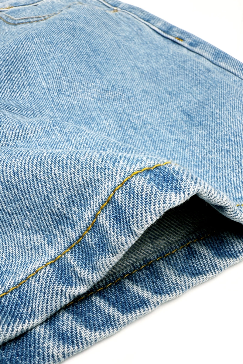 FLARE DENIM SHORTS