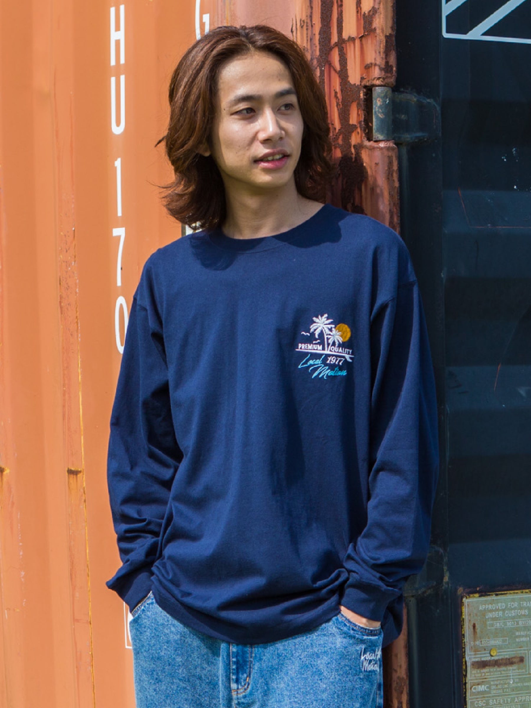 アロハハワイサークル刺繍ロングTシャツ - KNVY