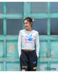 スティッチハイビスカスミニ長袖Tシャツ - WHT