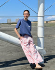 スティッチアーチプリントTシャツ - NVY