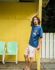 バス柄切リ貼リワッペンTシャツ