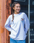 アロハハワイサークル刺繍ロングTシャツ - WHT
