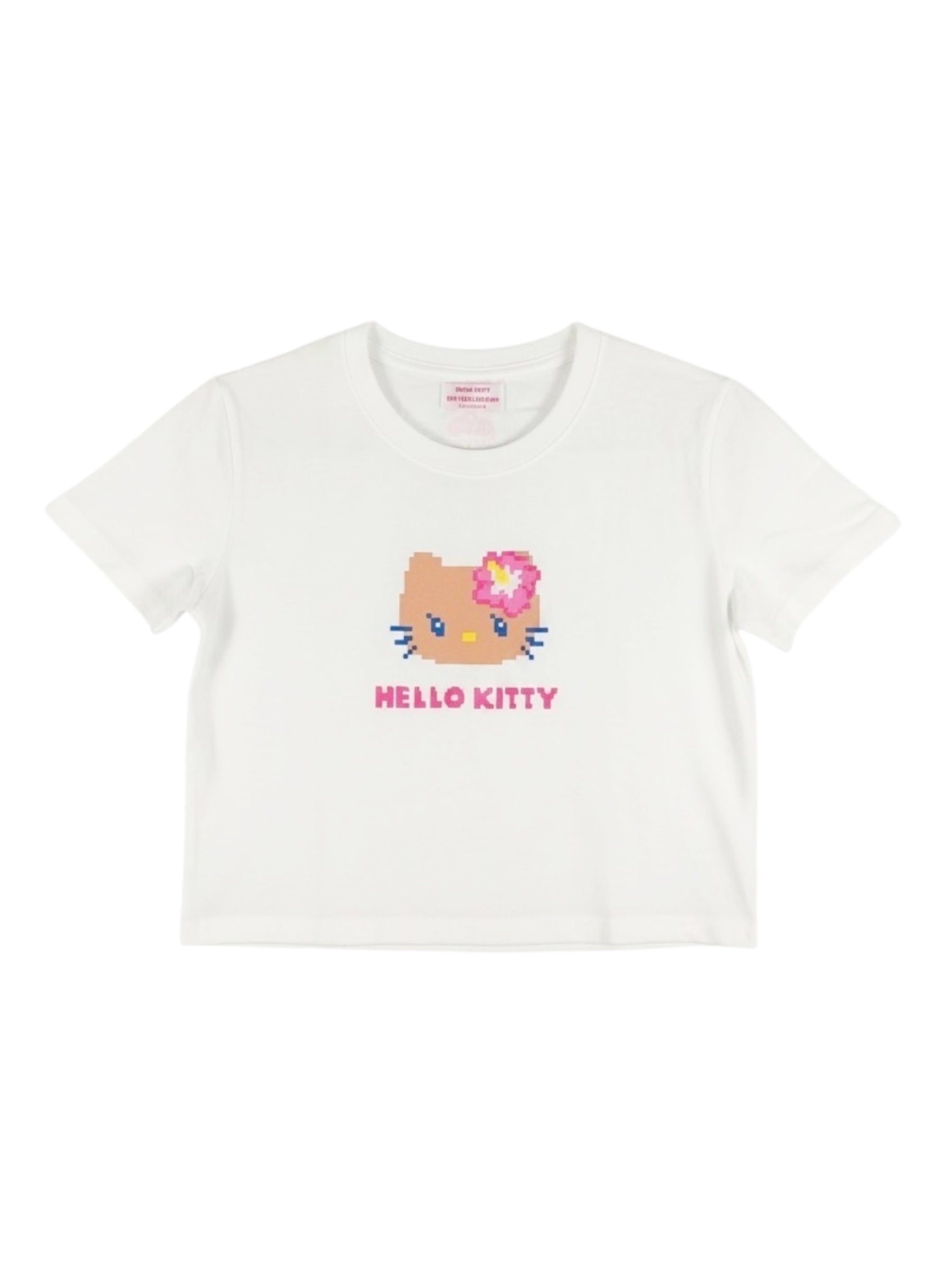 KITTY クロップドTシャツ 日焼けドット-フェイス - WH