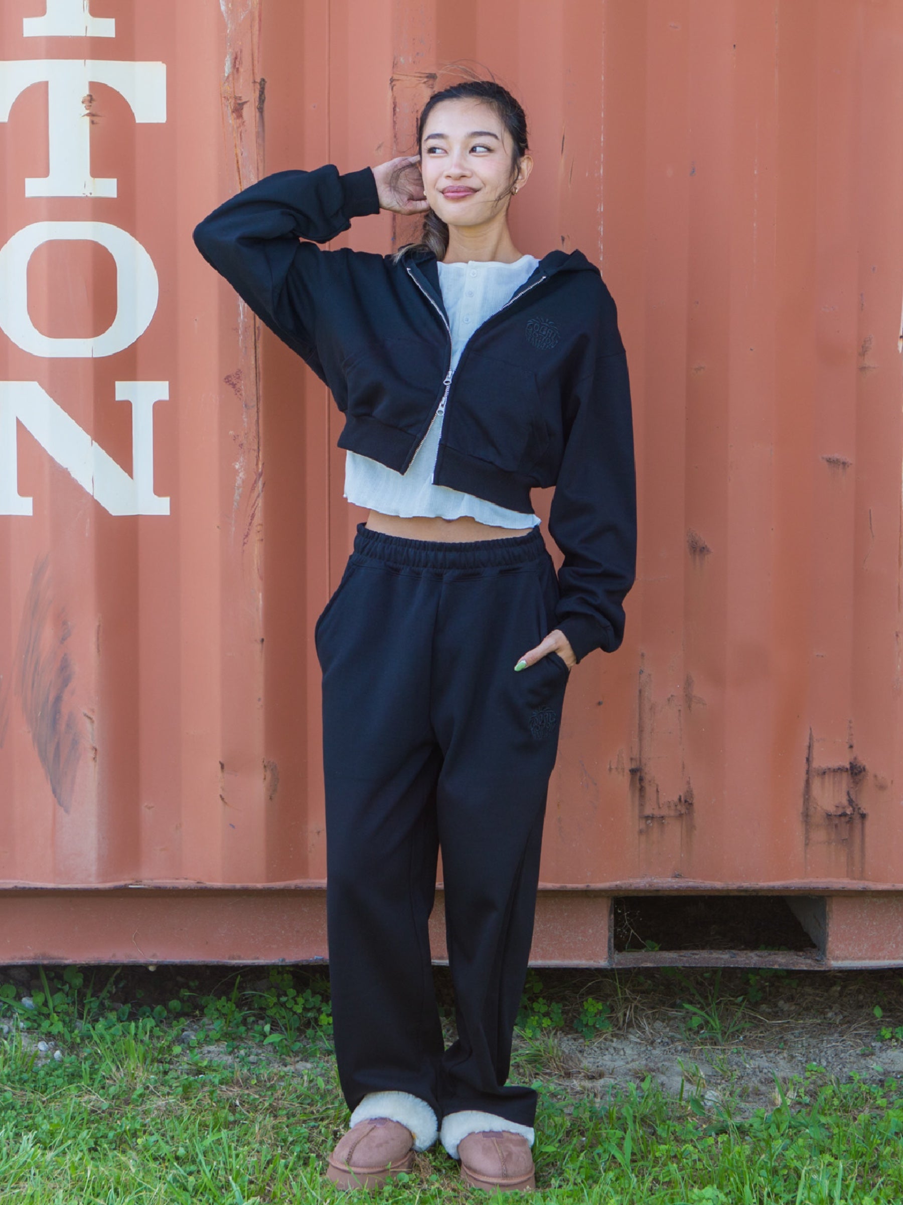 ステッチワイドロングパンツ - BLK – ローカルモーション公式