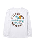 アロハハワイサークル刺繍ロングTシャツ - WHT