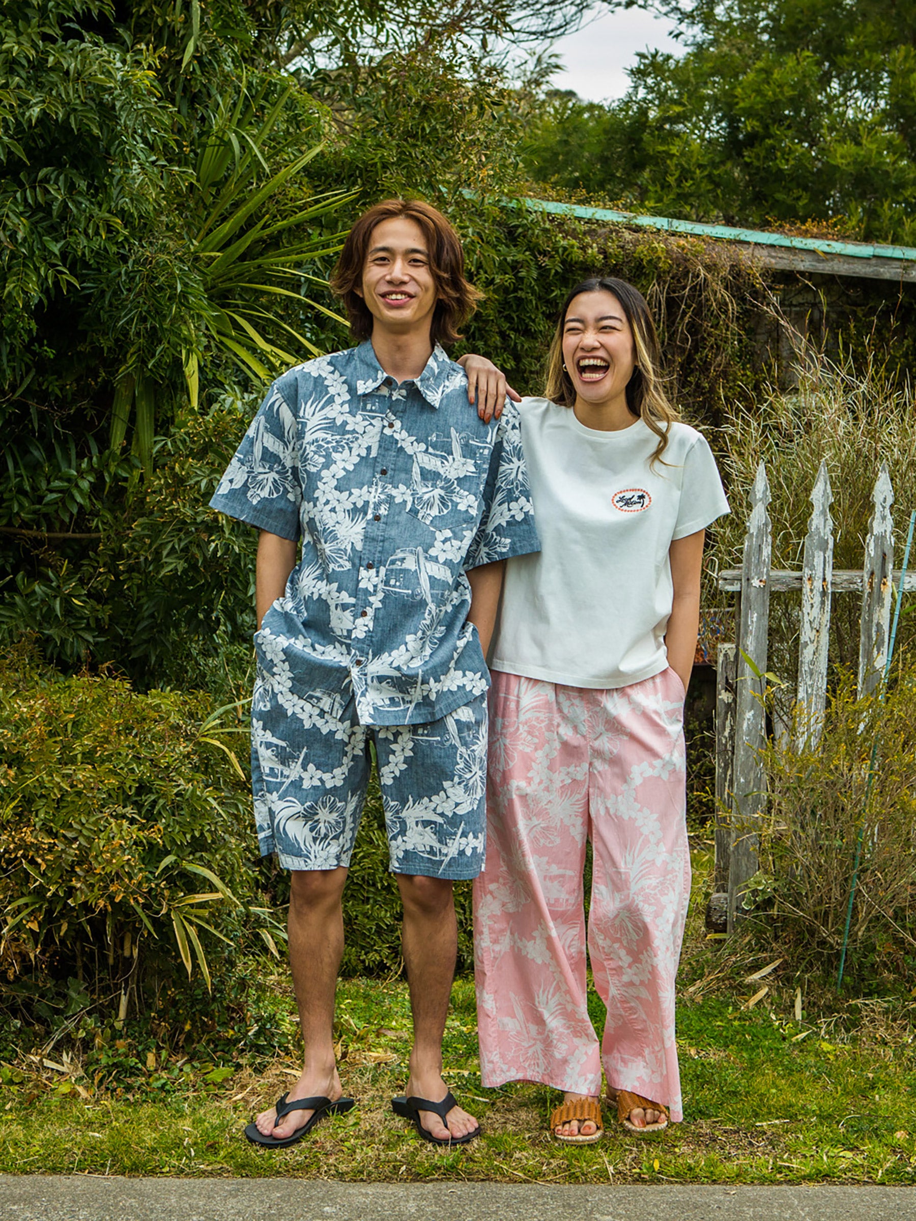 綿アロハロングパンツ - PNK