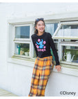 スティッチハイビスカスミニ長袖Tシャツ - BLK