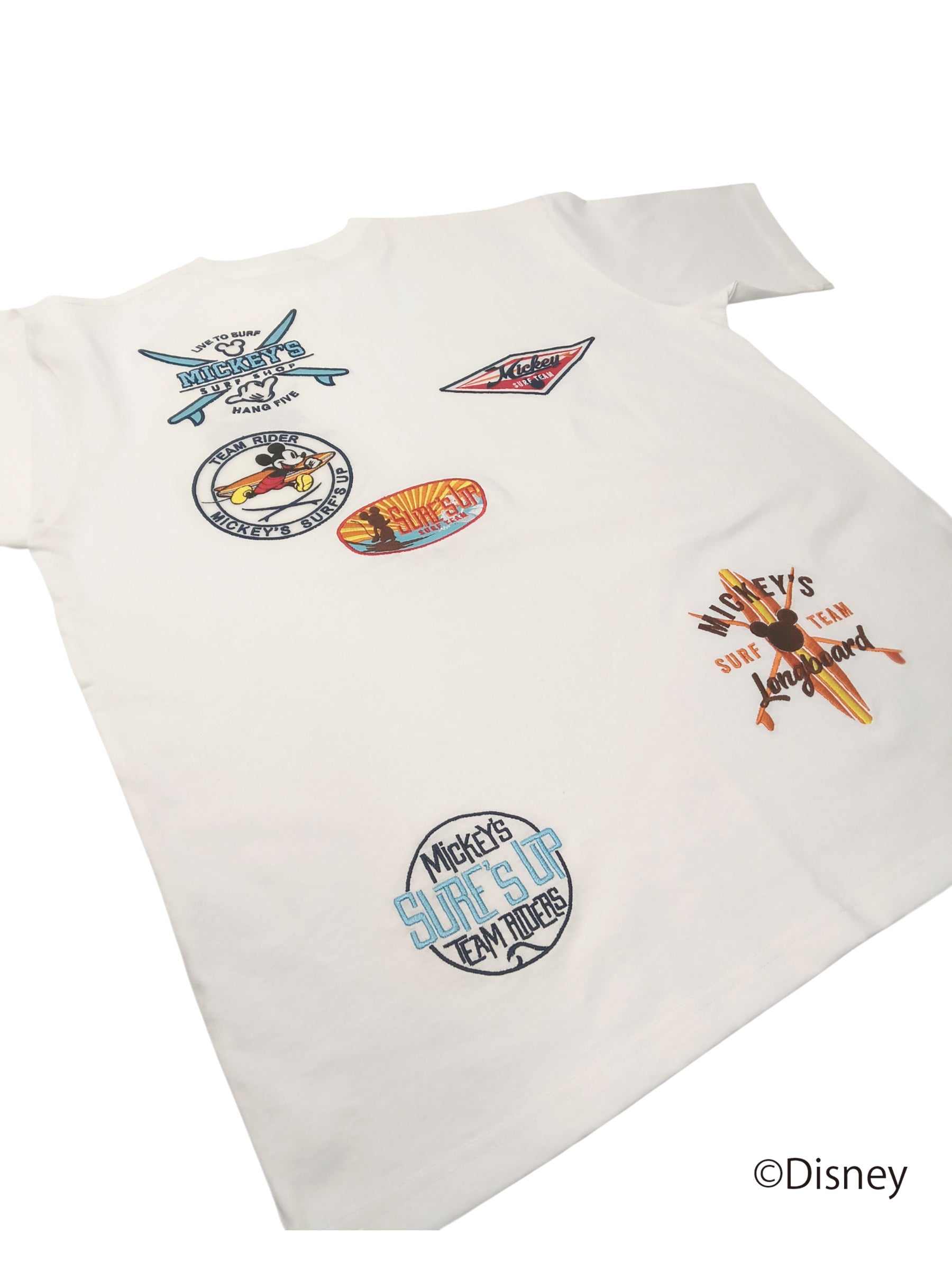 ミッキー ワッペン刺繍Tシャツ