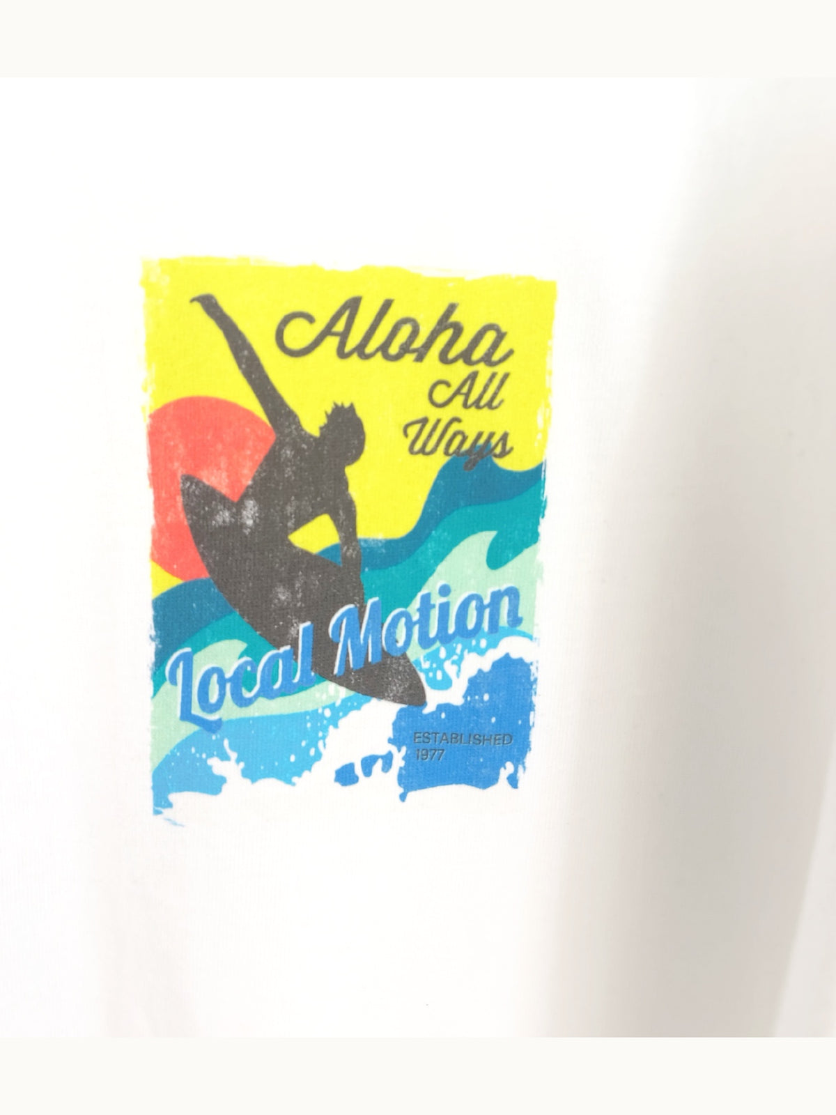 サーフレトログラフィック長袖Tシャツ -  WHT