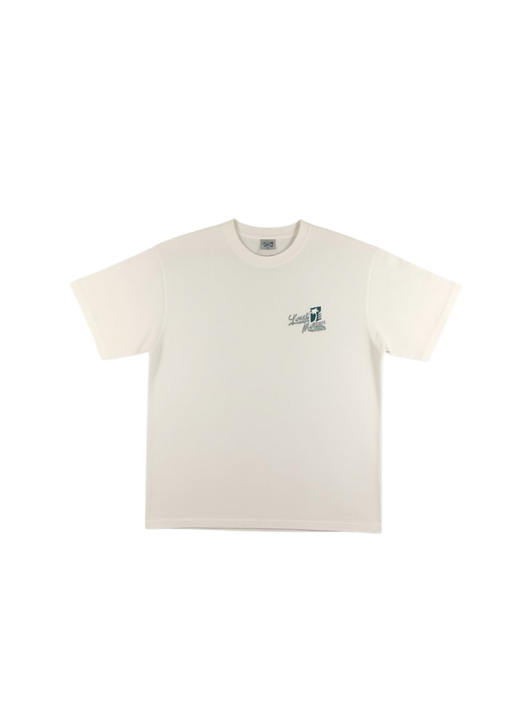 ステッチ＆ロゴプリントTシャツ - WHT
